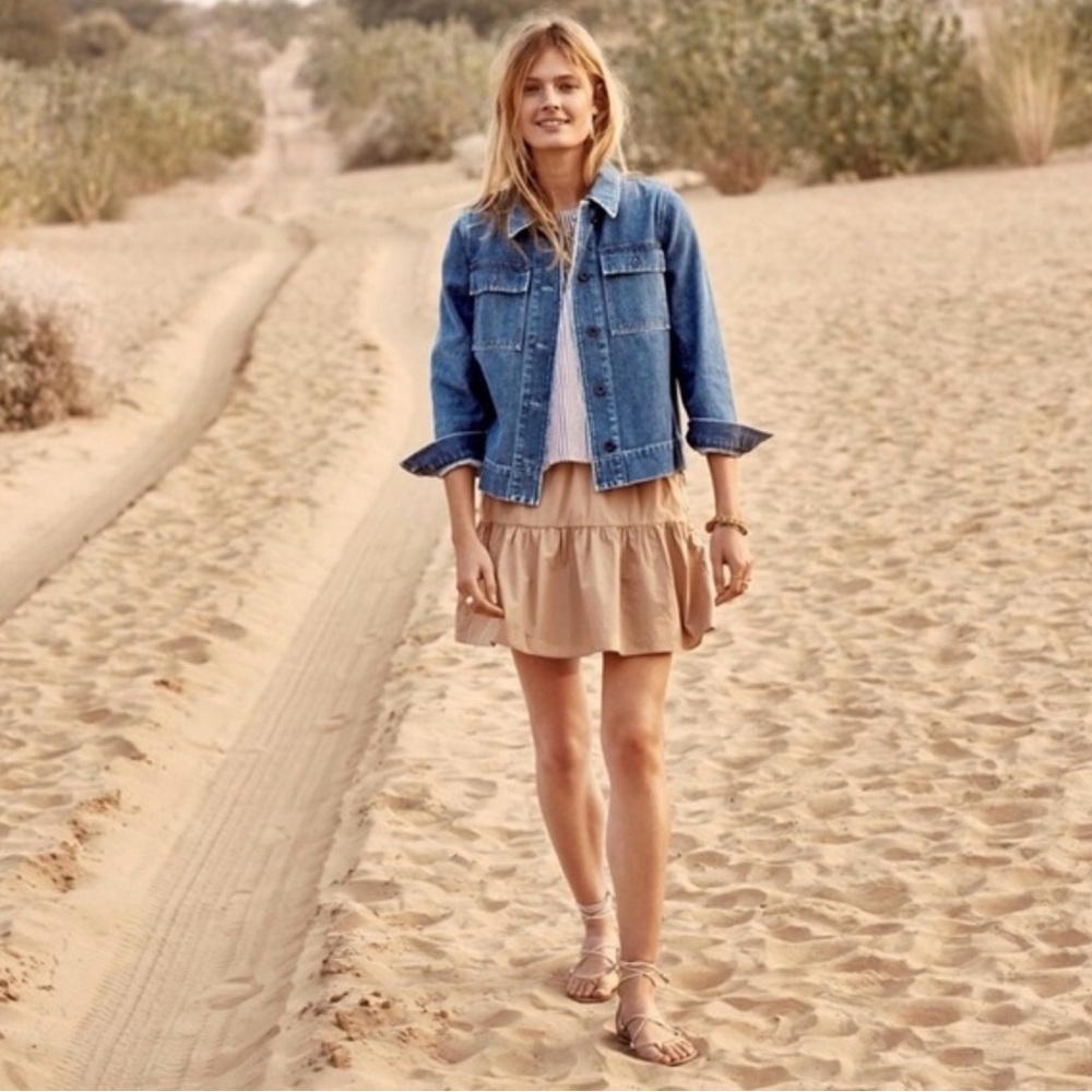 Madewell Khaki Ruffle Hem Skirt - Size 2 - Like new